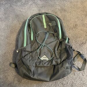 The North Face Gray and Mint Backpack